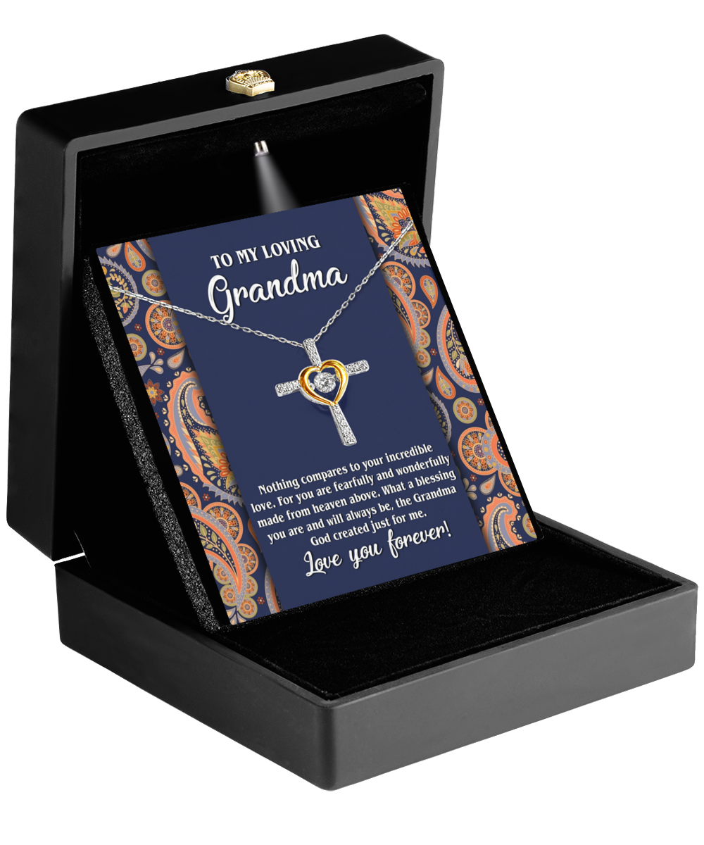 Grandma-Just For Me - Heart Cross Necklace