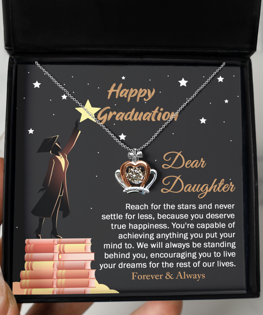 Daughter-Happy Graduation2 - Crown Pendant Necklace