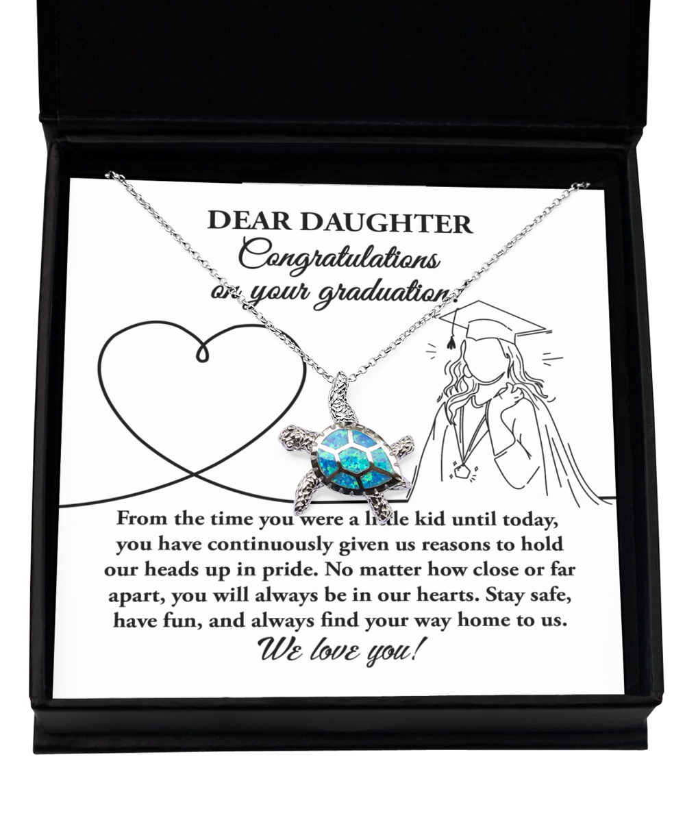 Daughter-Your Graduation - Opal Turtle Necklace