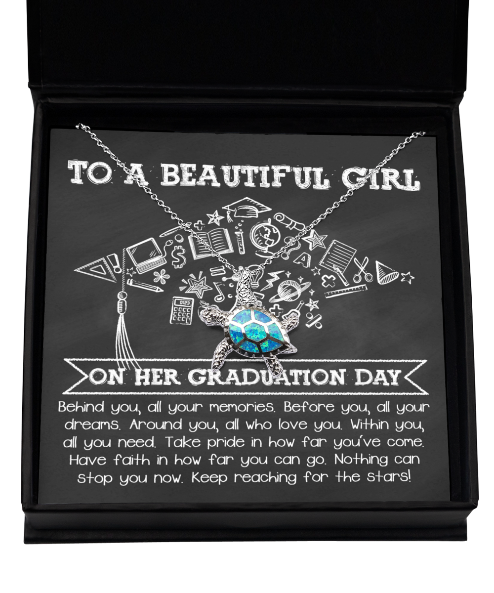 Happy Graduation-All Your Dreams - Opal Turtle Necklace