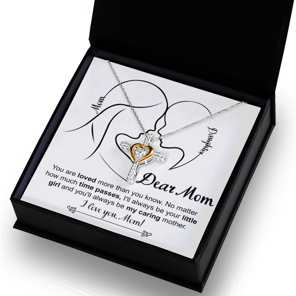 Mom-Your Little Girl - Dancing Cross Necklace