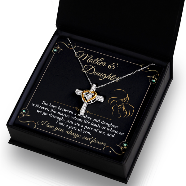 Mother Daughter-Part Of Me - Dancing Cross Necklace