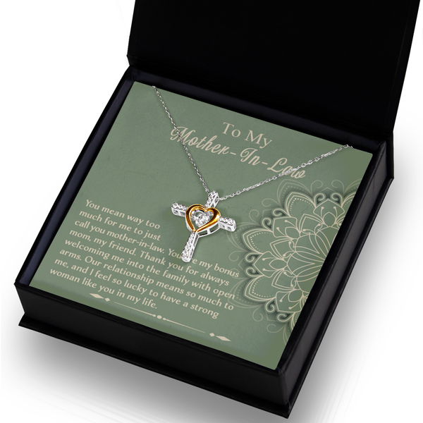 Mother-In-Law-A Strong Woman - Dancing Cross Necklace