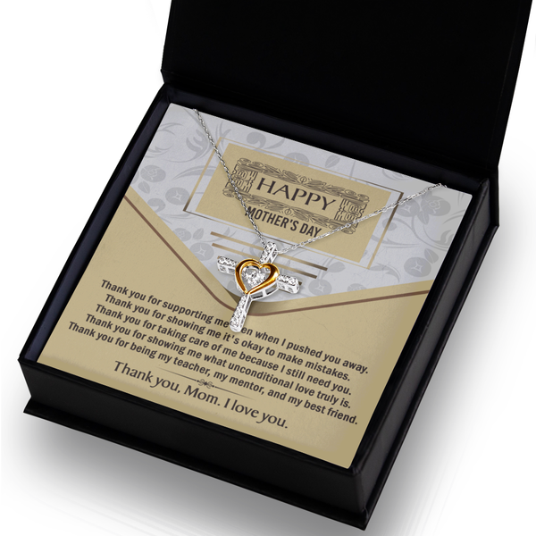 Mother's Day-Thank You - Cross Dancing Necklace