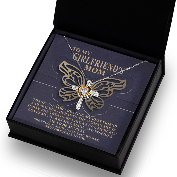 Girlfriend's Mom-Be My Best - Heart Cross Necklace