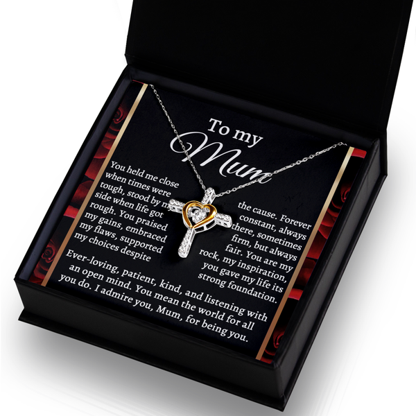 Mom-By My Side-GB Cross Necklace