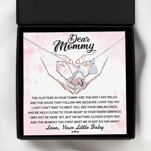 Mommy-I Love You - Baby Feet Necklace