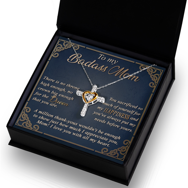 Mom-The Queen - Dancing Cross Necklace