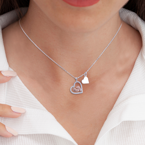 Mommy-Little Face - Baby Feet Necklace