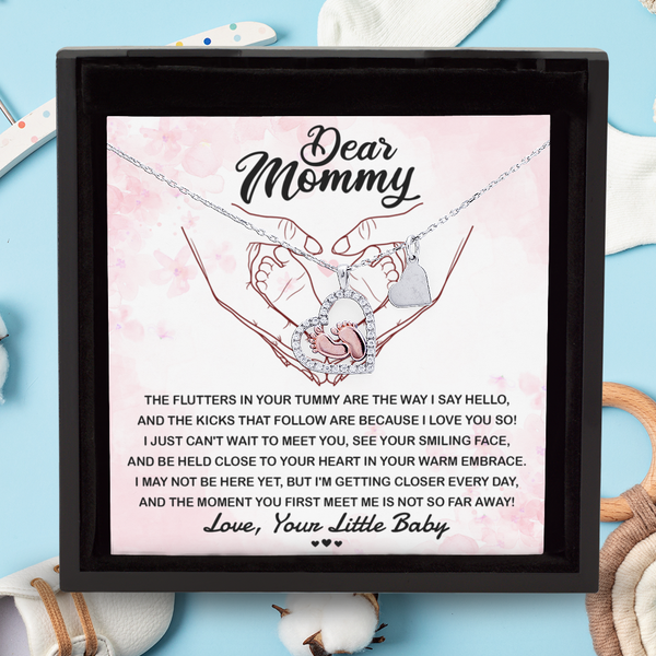 Mommy-I Love You - Baby Feet Necklace