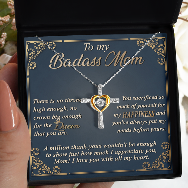 Mom-The Queen - Dancing Cross Necklace