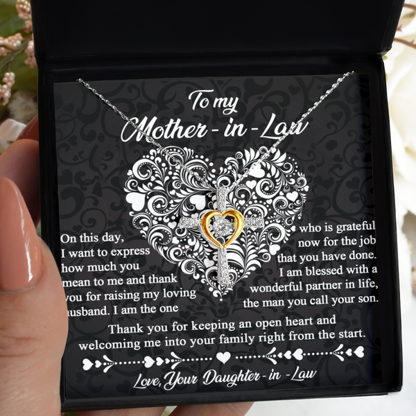 Mother-In-Law-An Open Heart - Dancing Cross Necklace