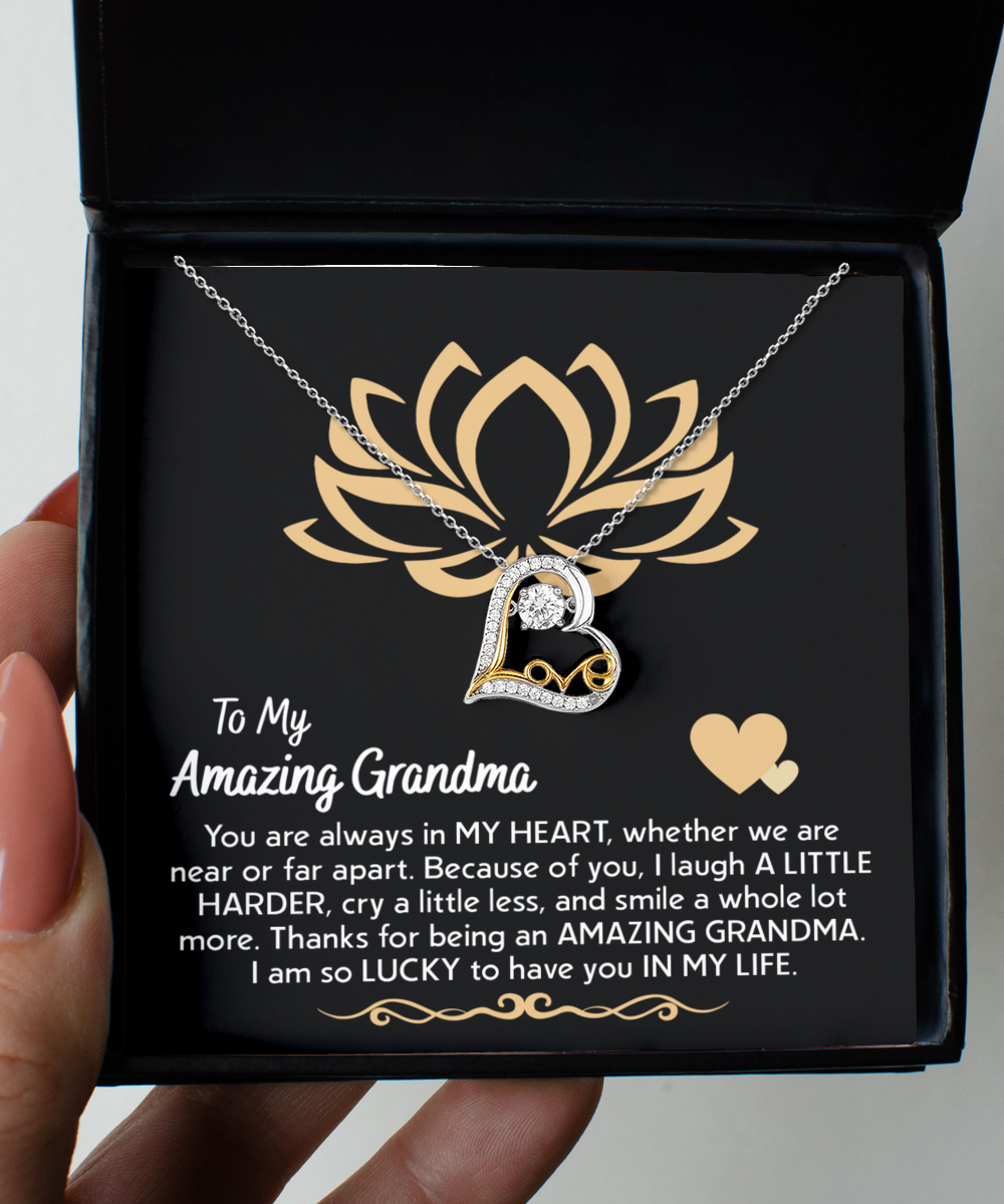 Grandma-In My Heart - Dancing Heart Necklace