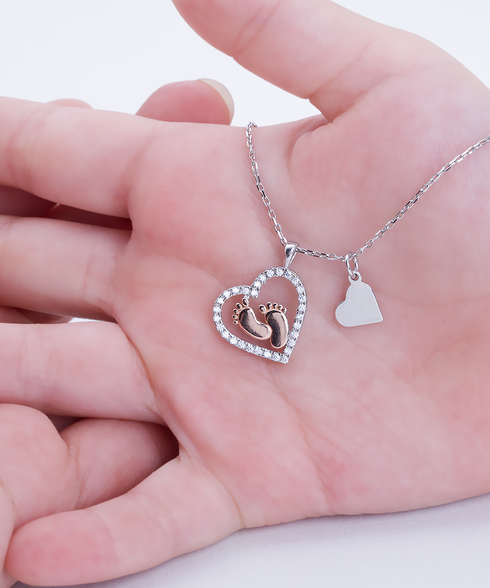 Mommy-I Love You - Baby Feet Necklace