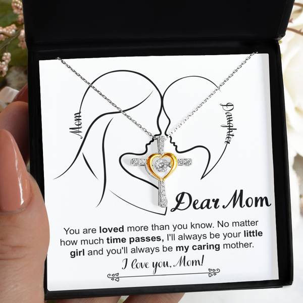Mom-Your Little Girl - Dancing Cross Necklace