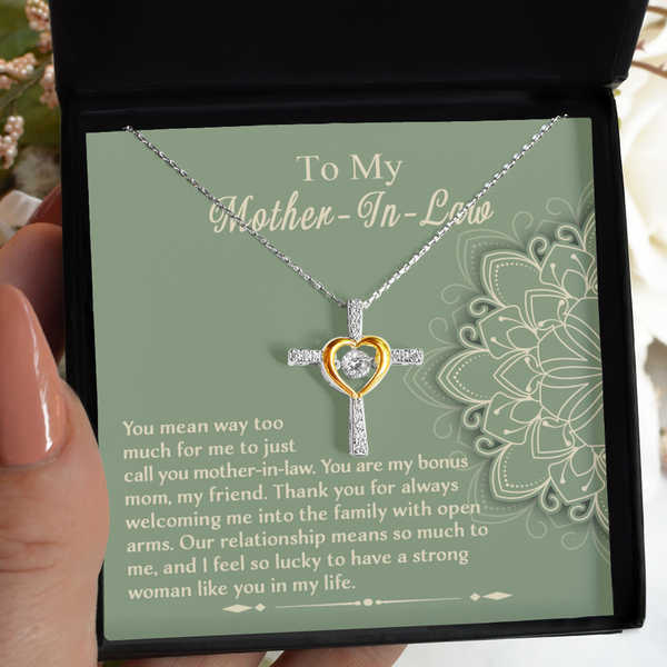 Mother-In-Law-A Strong Woman - Dancing Cross Necklace