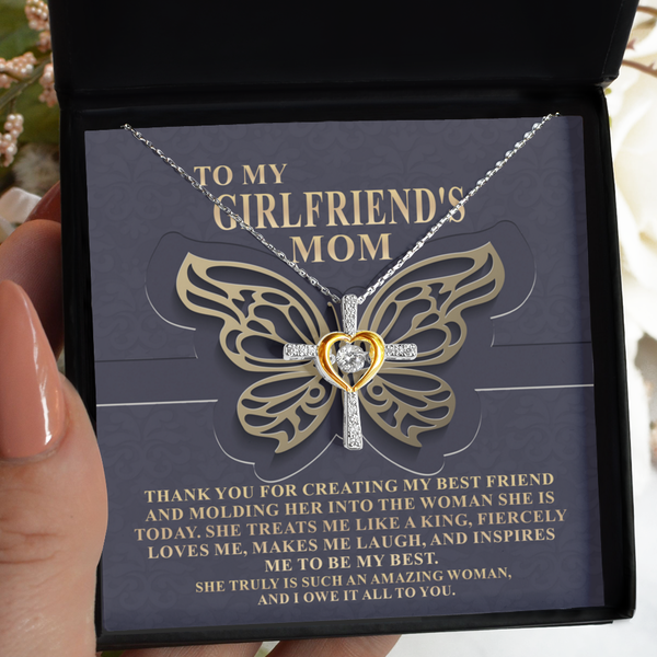 Girlfriend's Mom-Be My Best - Heart Cross Necklace