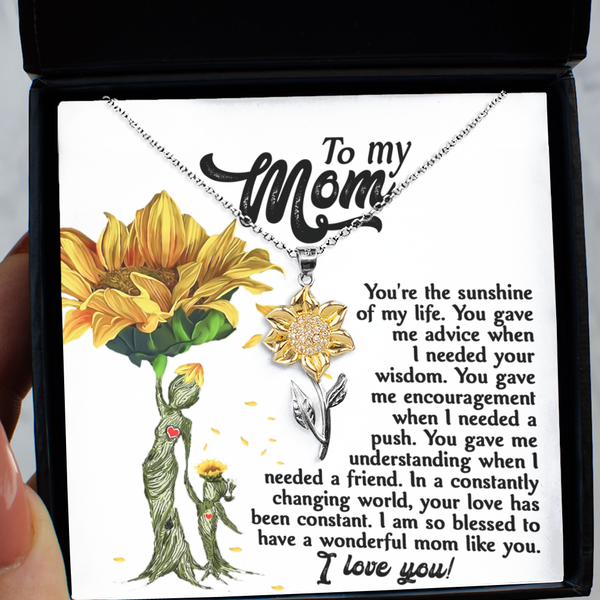 Mom-The Sunshine - Sunflower Pendant Necklace
