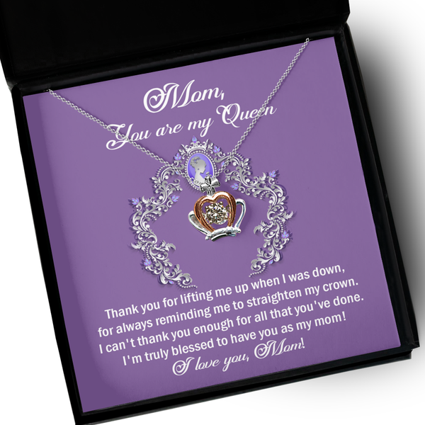 GB-Mom-You are my Queen - Crown Pendant Necklace