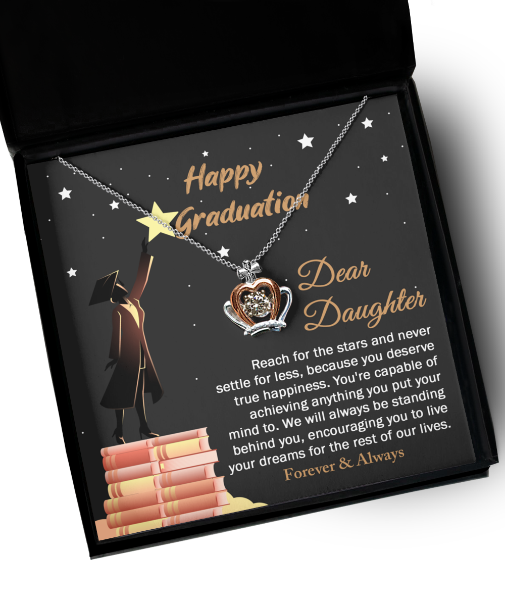 Daughter-Happy Graduation2 - Crown Pendant Necklace