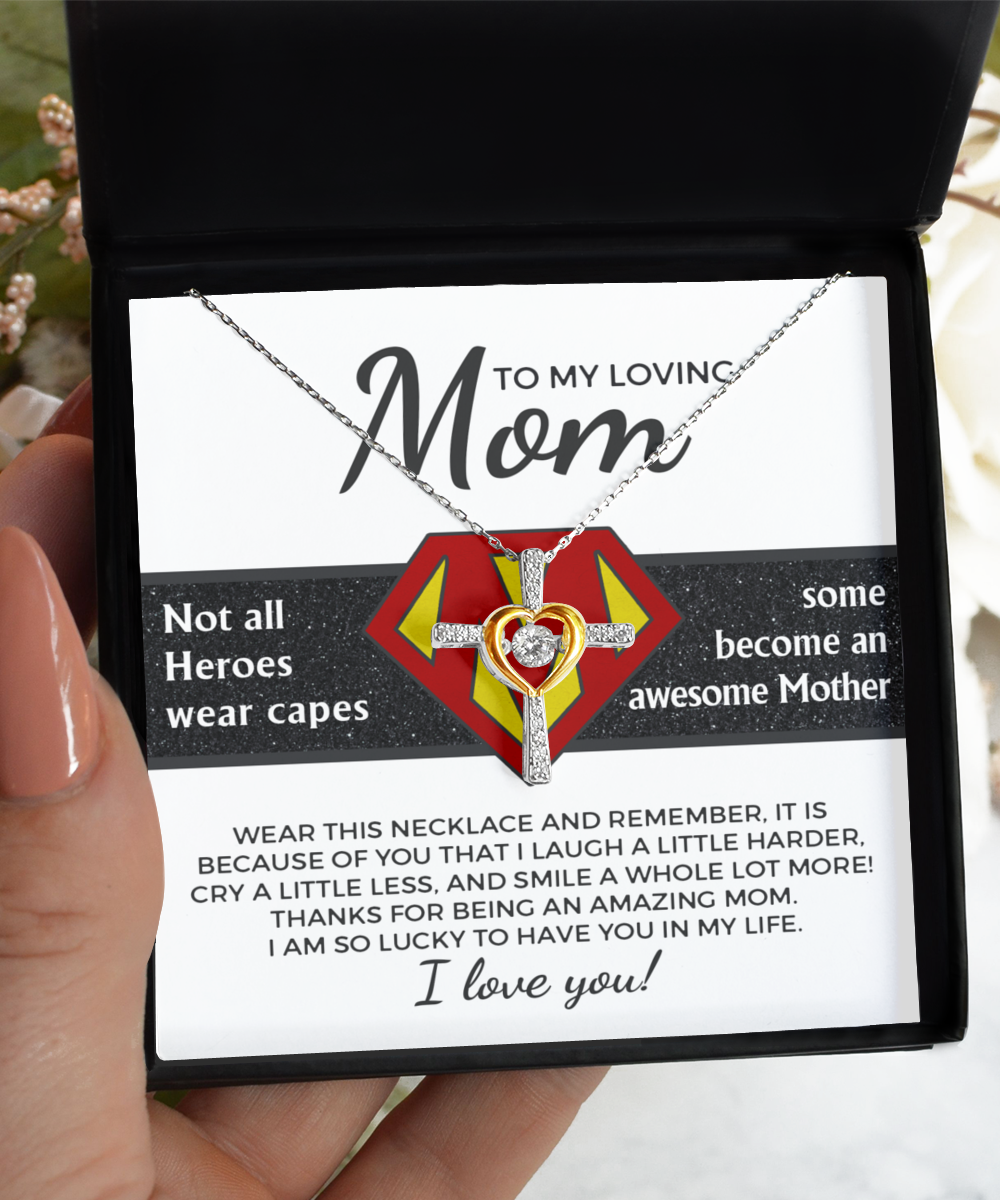 Mom-Awesome Mother-GB - Cross Necklace