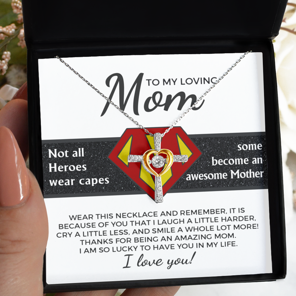 Mom-Awesome Mother-GB - Cross Necklace