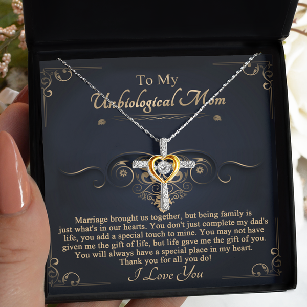 Unbiological Mom-In Our Hearts - Cross Dancing Necklace