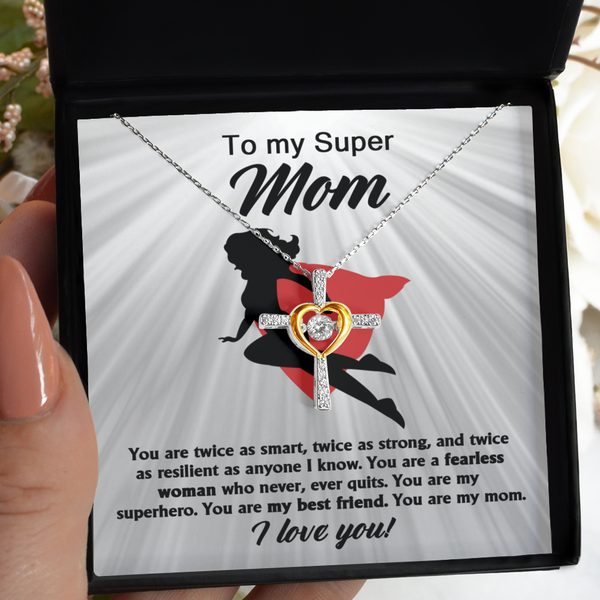 Mom-A Fearless Woman-GB - Cross Necklace