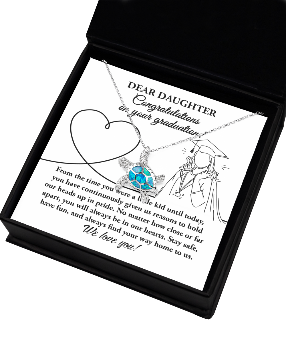 Daughter-Your Graduation - Opal Turtle Necklace