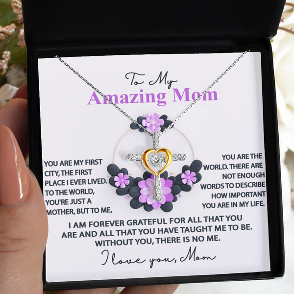 Mom-Forever Grateful-GB Cross Necklace