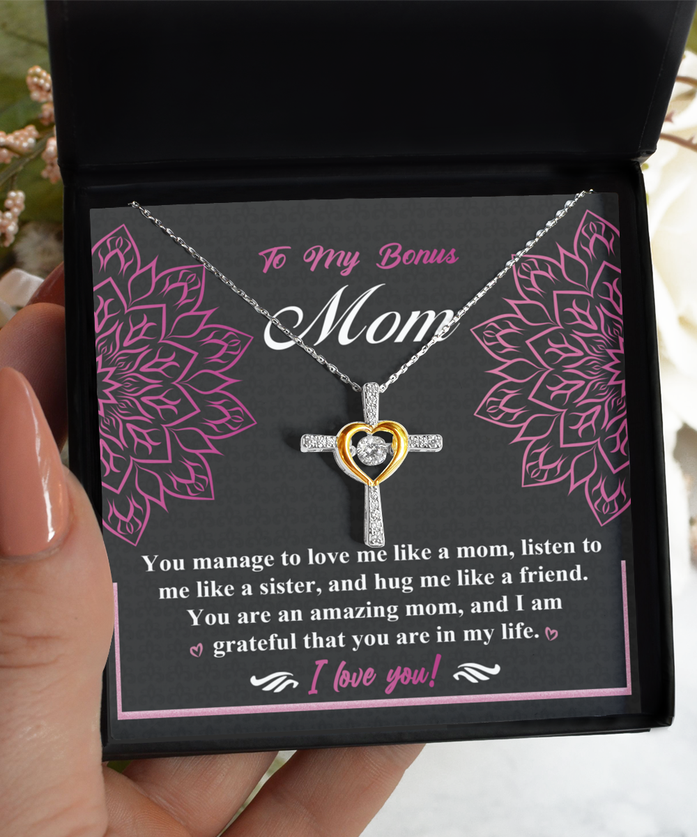 Bonus Mom-An Amazing Mom - Cross Necklace