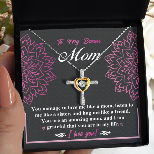 Bonus Mom-An Amazing Mom - Cross Necklace