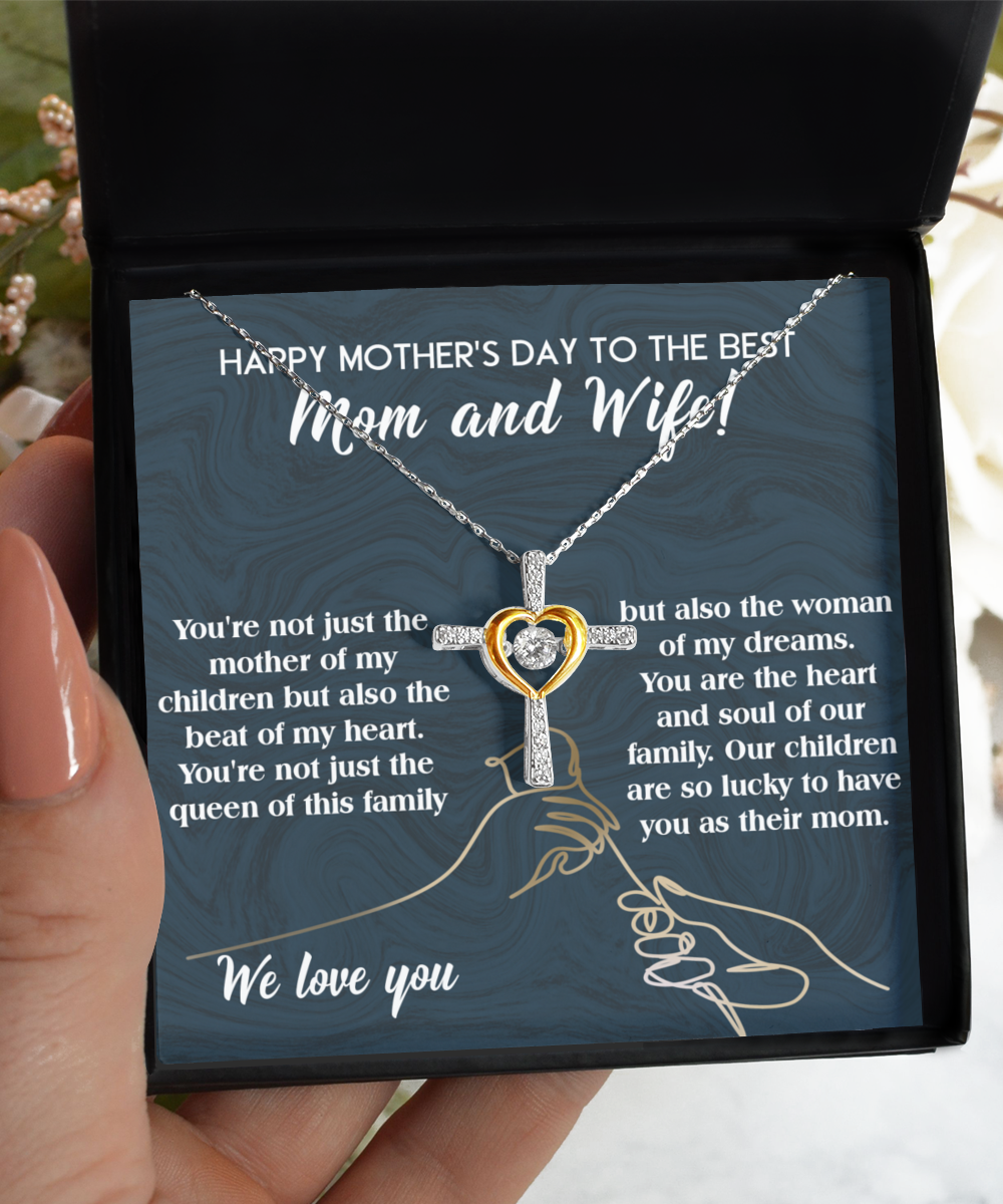 Wife-Happy Mother's Day - Cross Dancing Necklace