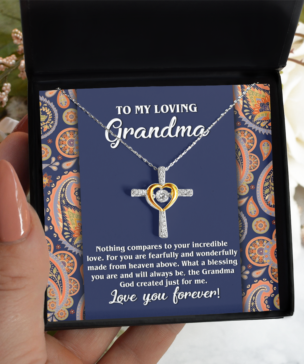 Grandma-Just For Me - Heart Cross Necklace