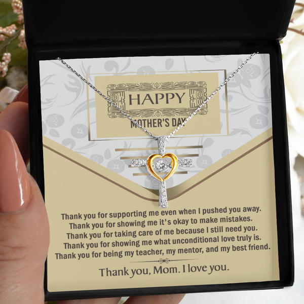 Mother's Day-Thank You - Cross Dancing Necklace