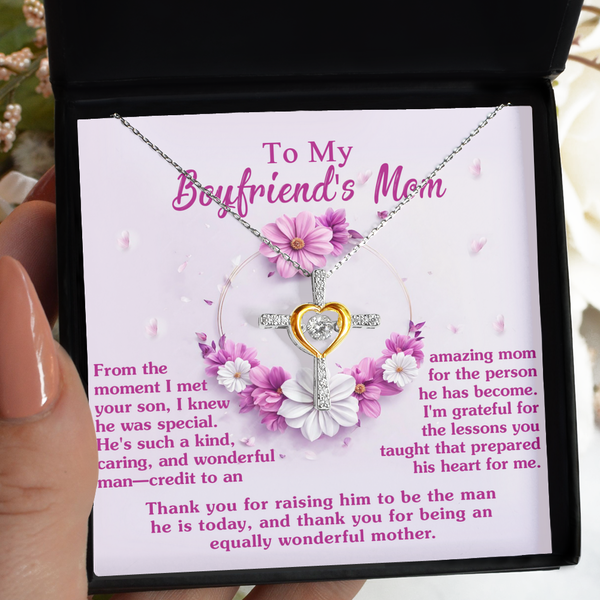 Boyfriend's Mom-Wonderful Mother - Heart Cross Necklace