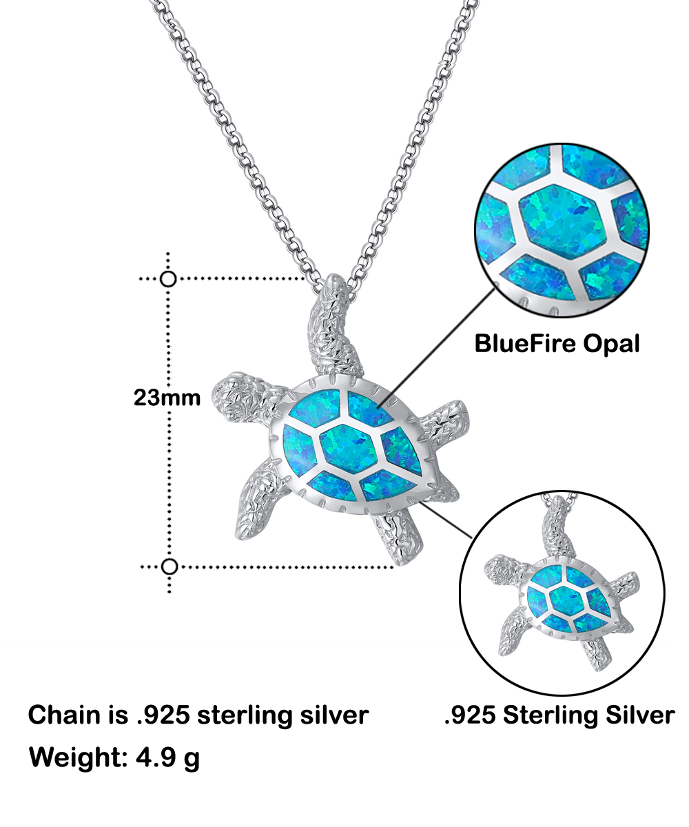 Bonus Mom-All The Time - Opal Turtle Necklace