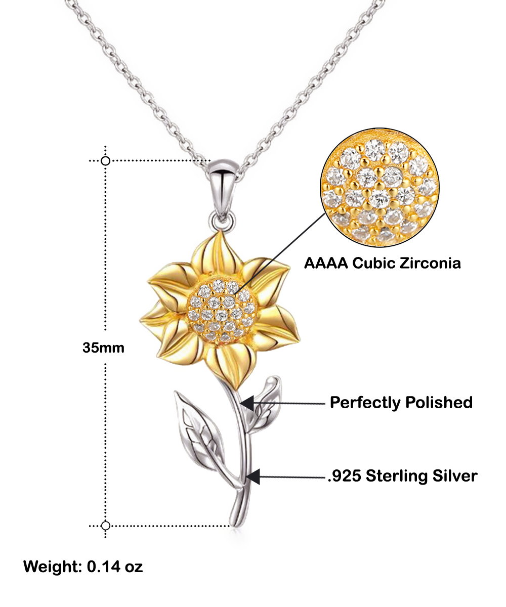 Mom-The Sunshine - Sunflower Pendant Necklace
