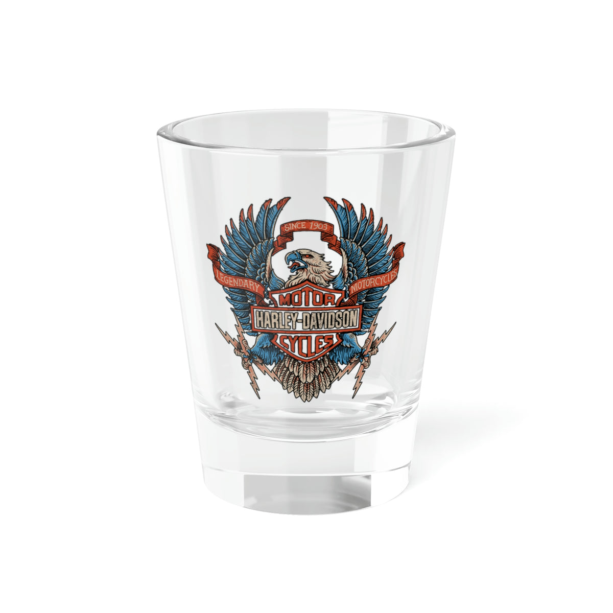 Harley Davidson Color Eagle Shot Glass, 1.5oz