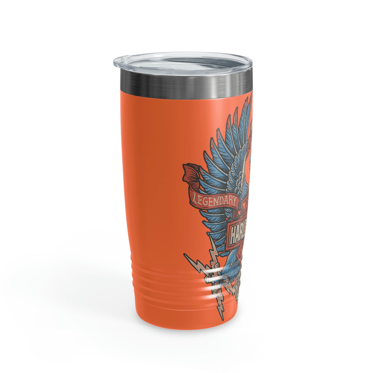 Harley Davidson Color Eagle - Ringneck Tumbler, 20oz  Black, Orange & White