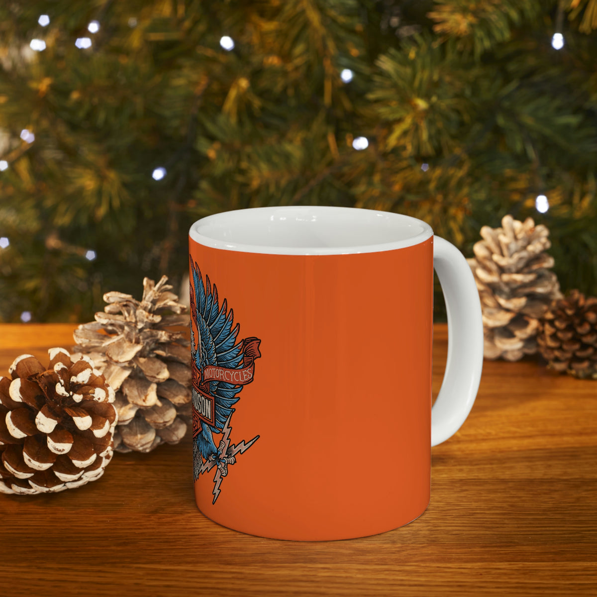 Harley Davidson Color Eagle - Ceramic Mug 11oz - Orange