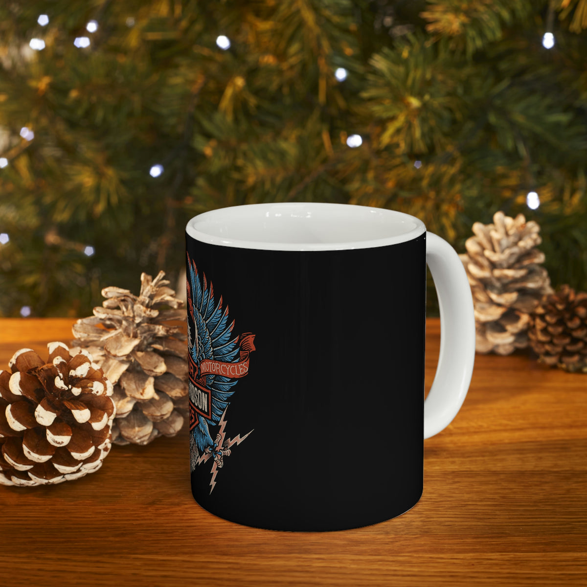 Harley Davidson Color Eagle - Ceramic Mug 11oz - Black