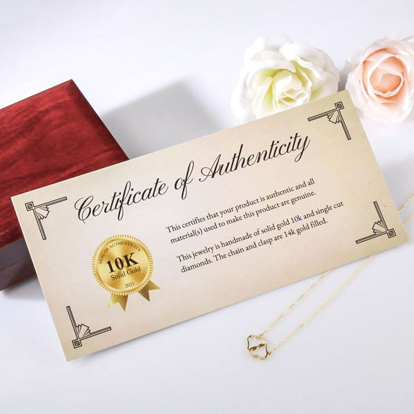 To Mom from Son - entangled hearts pendant SOLID 10K Gold w/18 Single Cut Diamonds (.07 CWT)