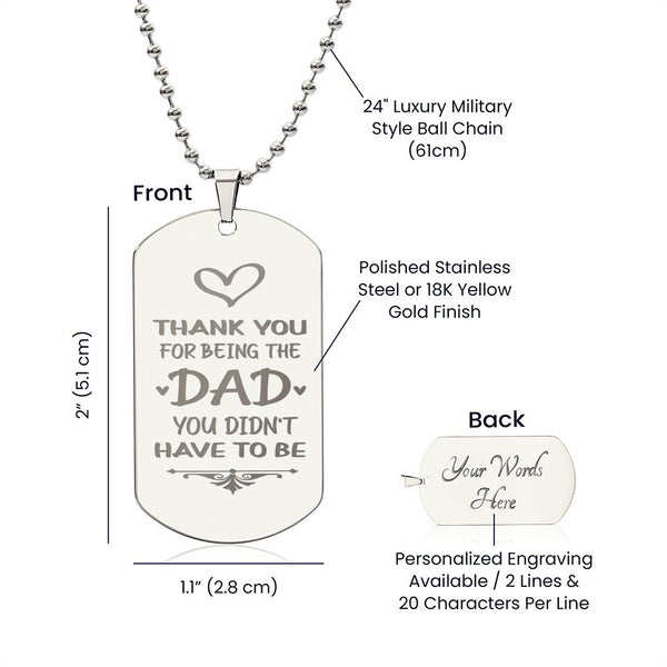 To Dad - Thank You - custom engraving