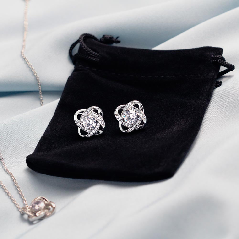 Loving Mom - Love knot pendant and ear rings