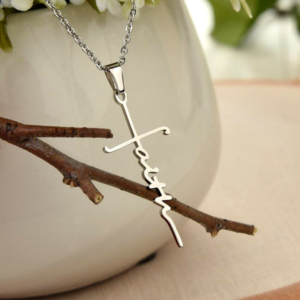 Faith Cross Necklace - Daughter Trust in the Lord
