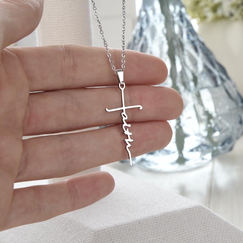 Faith Cross Necklace - Faith can move mountains