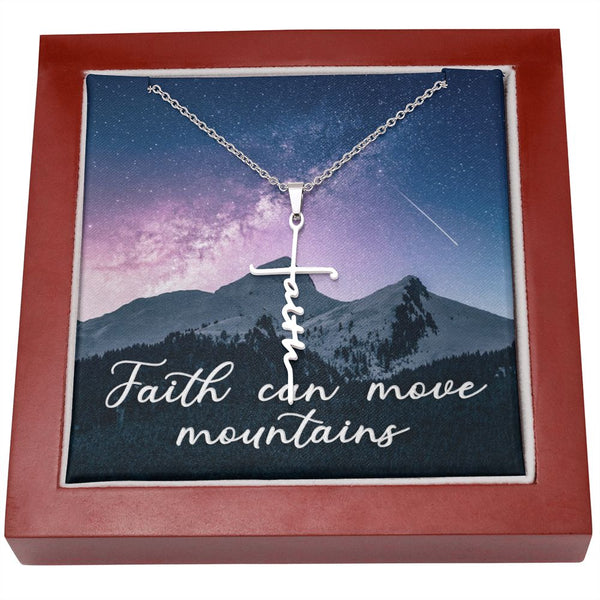 Faith Cross Necklace - Faith can move mountains