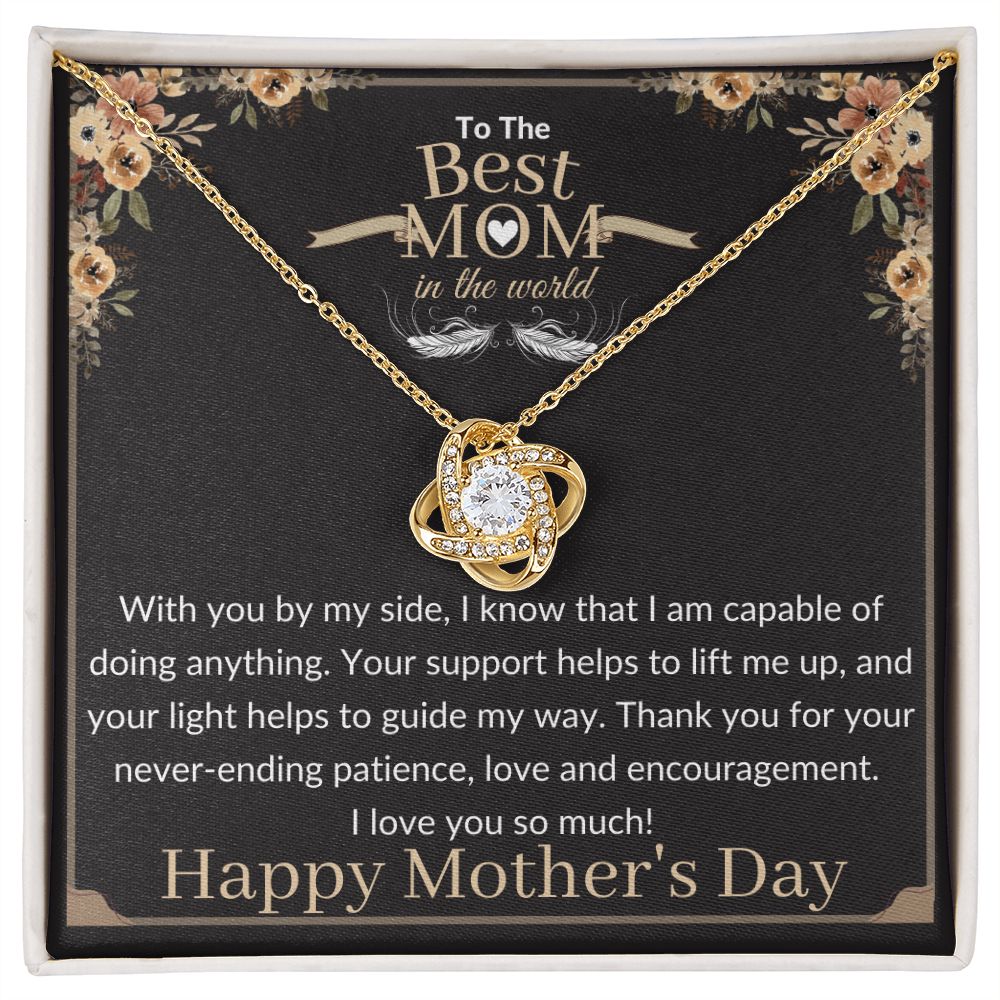 Best Mom in the World - love knot pendant