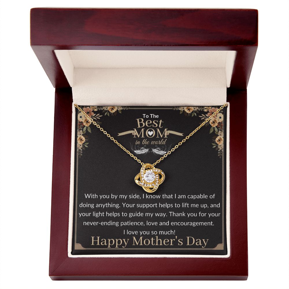 Best Mom in the World - love knot pendant